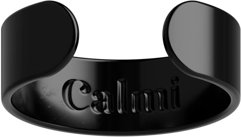 CALMI Store خاتم العافية المغناطيسي بتصميم من الفولاذ المقاوم للصدأ القابل للتعديل | ملحق مغناطيسي قابل للارتداء للصحة العامة | للجنسين (أسود) - Image 1